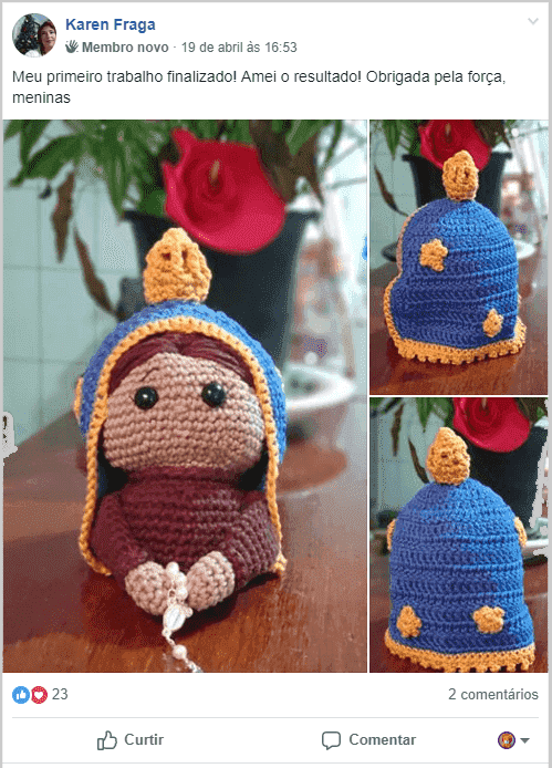Amigurumi de Nossa Senhora de Aparecida